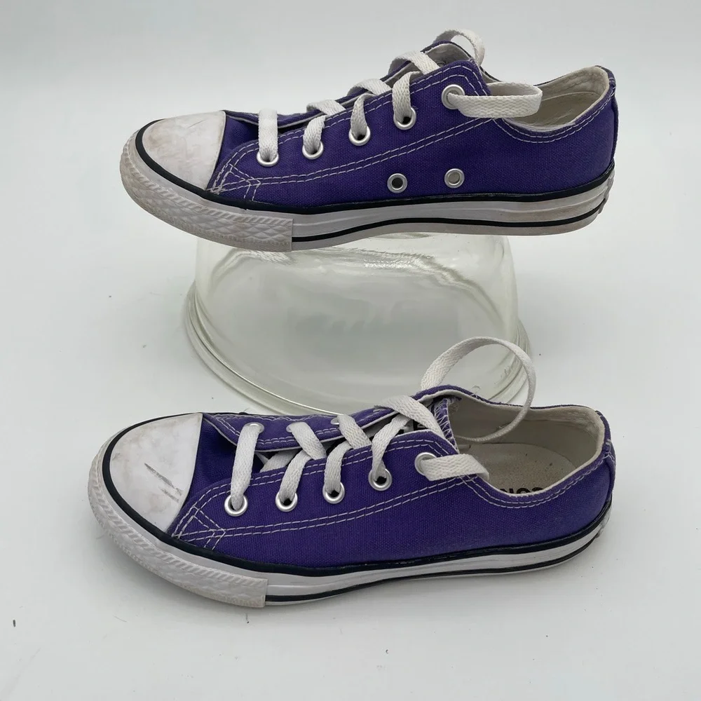 Converse 337837F Purple Canvas Low Top youth Kids All Star Sneakers‎ Size US 1